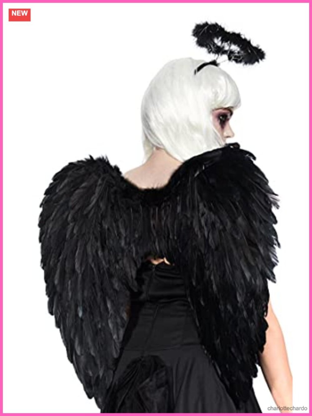 Angel Wings Halo Headband Set Real Feather Costume Accessory Women